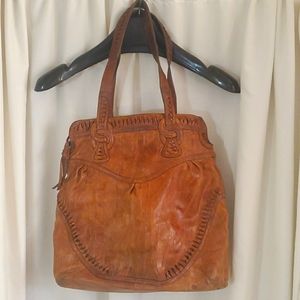 LEATHER Tote w/ Braided Leather Detail